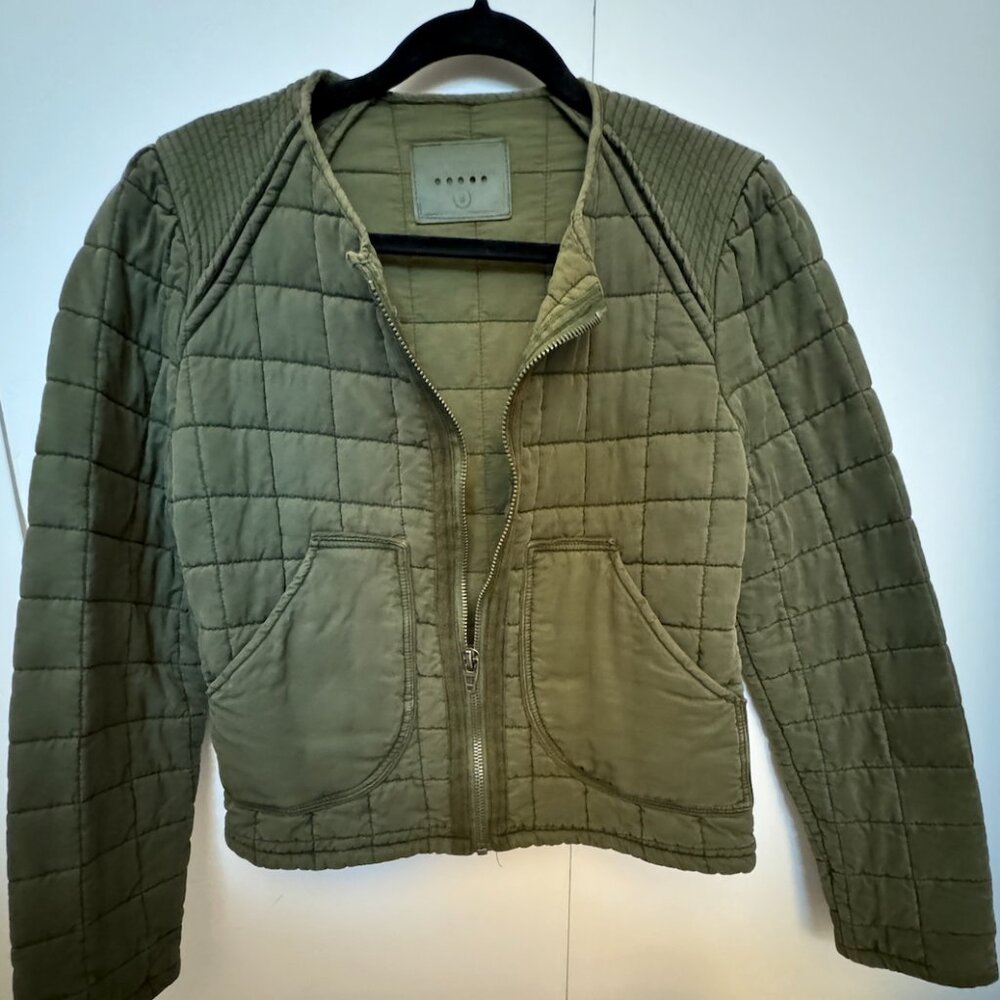BlankNYC Womens Quilted Green Jacket Size Small